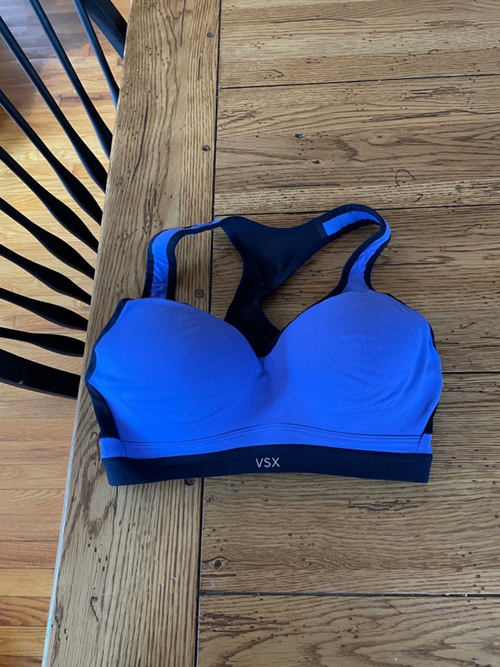 Victoria's Secret Blue and Black Racerback Sports Bra